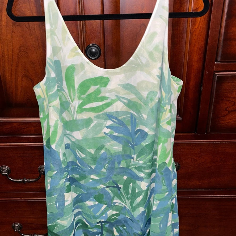 Cabi item 5235 Tropical Palm Leaf print dress